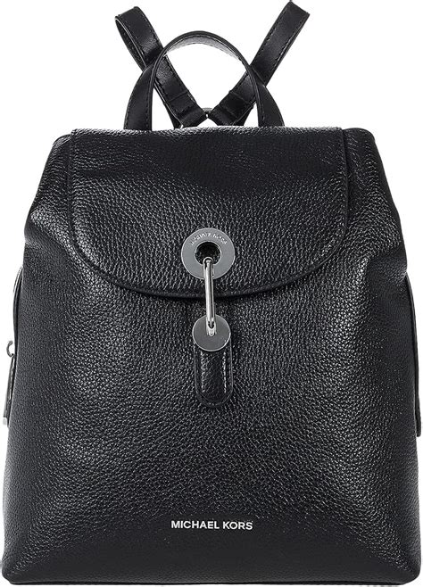 michael kors raven black silver|Michael Kors raven leather backpack.